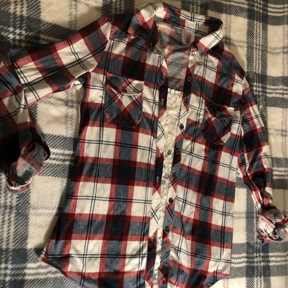 Vanity Button Up with Lace Backing (Size Small)